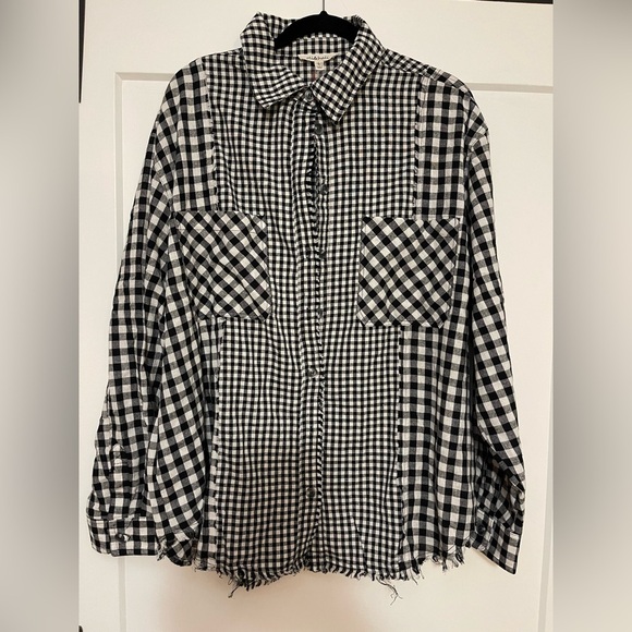 Oli & Hali Tops - Oli and Hali Black and White Checkered Button Down Shirt - NWT size L